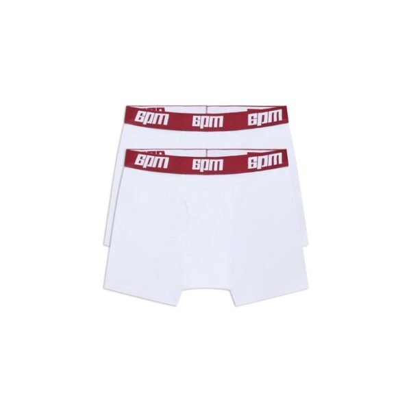 6PM Season Boxer Shorts White/Wine Red (2-Pack)
