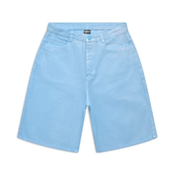 6PM Season Coated Denim Shorts Baby Blue