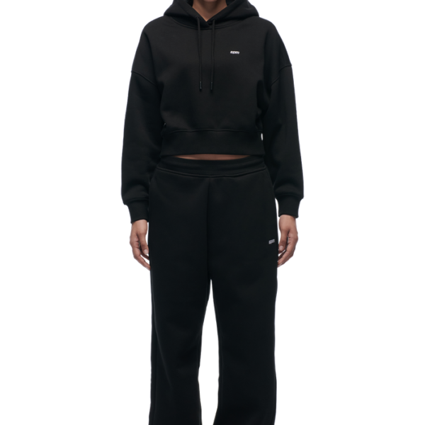 6PM Season Wmns Cropped Hoodie Black