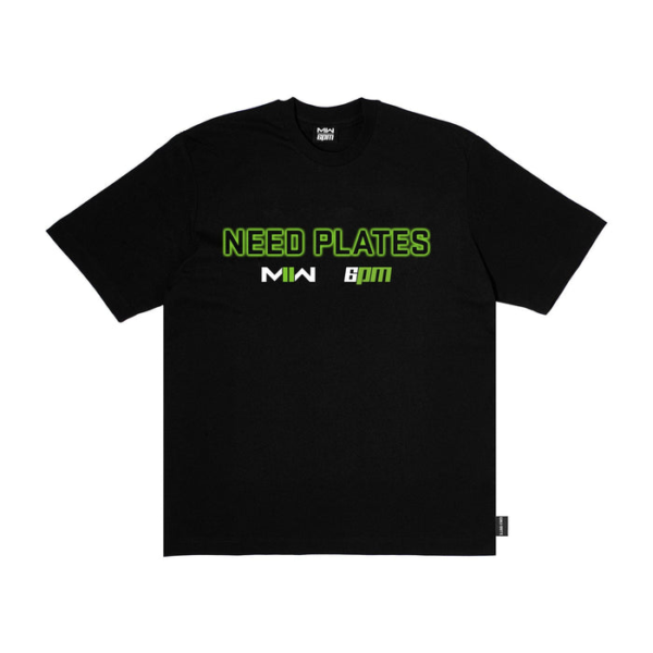 6PM Season NEED PLATES T-SHIRT BLACK