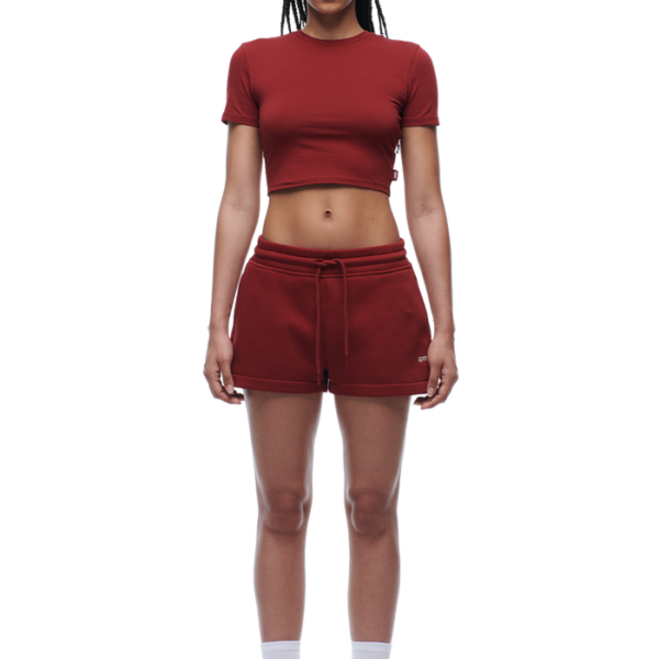 6PM Season WMNS CROPPED T-SHIRT WINE RED