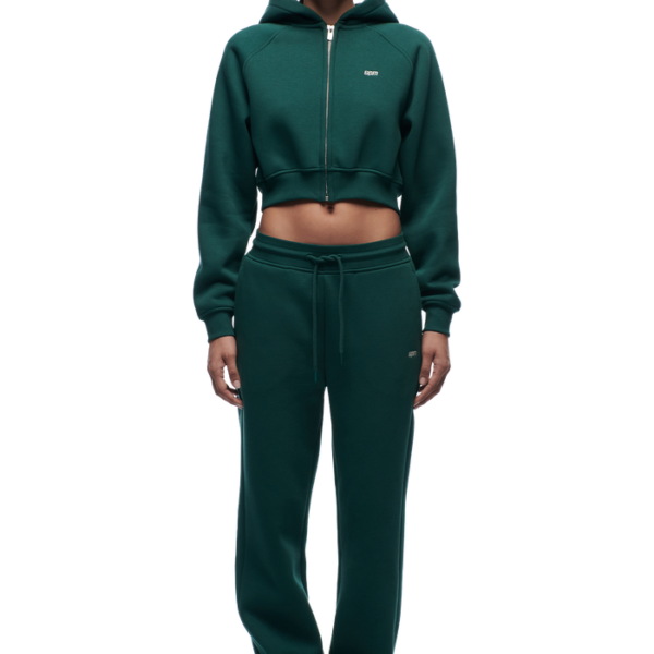 6PM Season  WMNS CROPPED ZIP HOODIE EVERGREEN